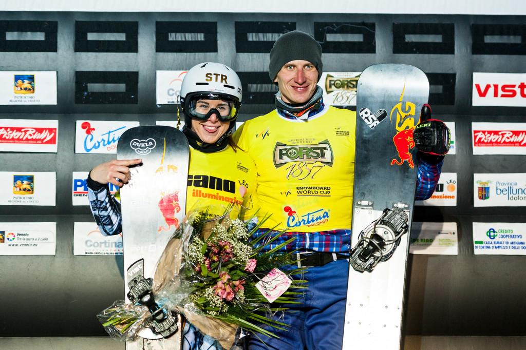 FIS Snowboard World Cup - Cortina d'Ampezzo ITA - PSL -  LEDECKA Ester CZE and SOBOLEV Andrey RUS © Miha Matavz