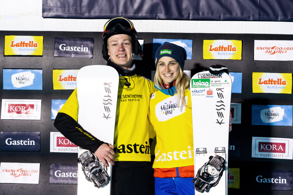 FIS Snowboard World Cup - Bad Gastein AUT - PSL - LOGINOV Dmitry RUS and SCHOEFFMANN Sabine AUT © Miha Matavz/FIS